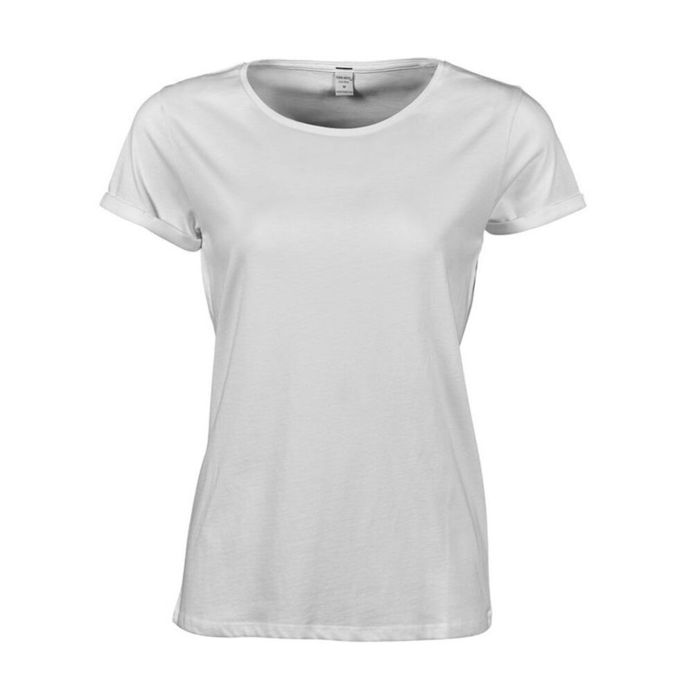 Tee Jays Womens/Ladies Roll Sleeve Cotton T-Shirt / White